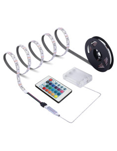 Luces de tira LED a pilas HIKENRI 2m con control remoto 24 teclas
