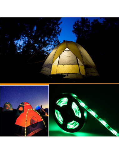 Luces de tira LED a pilas HIKENRI 2m con control remoto 24 teclas