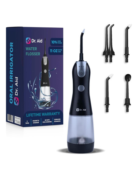 Irrigador Dental Dr. Aid Portátil Inalámbrico Negro 326ml