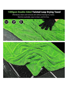 Toalla de Secado Microfibra YeewayVeh 71x91cm 1400 GSM Verde 2