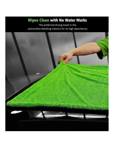 Toalla de Secado Microfibra YeewayVeh 71x91cm 1400 GSM Verde