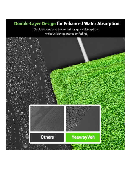 Toalla de Secado Microfibra YeewayVeh 71x91cm 1400 GSM Verde