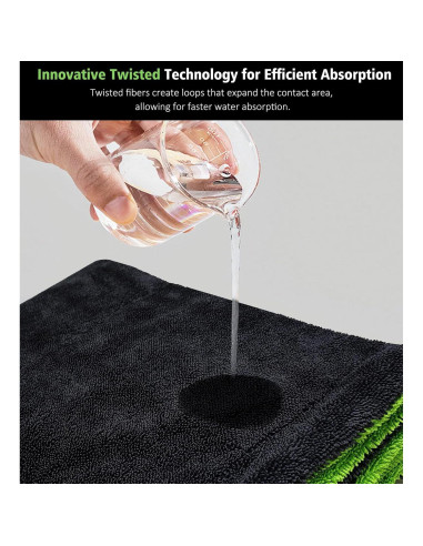 Toalla de Secado Microfibra YeewayVeh 71x91cm 1400 GSM Verde