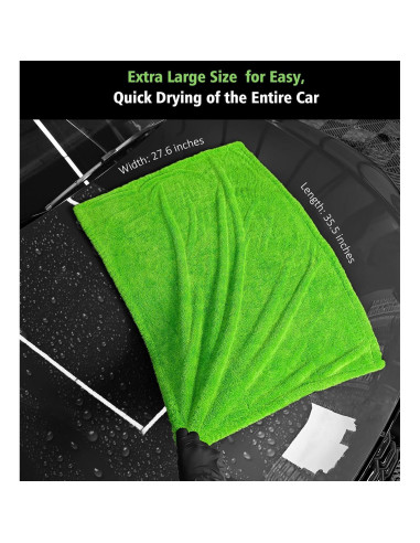 Toalla de Secado Microfibra YeewayVeh 71x91cm 1400 GSM Verde
