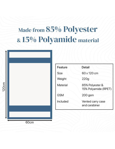 Toalla de Viaje Microfibra Sitpack 60x120cm Secado Rápido