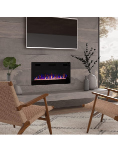 Chimenea Eléctrica Empotrada BOSSIN 76 cm Control Remoto 2