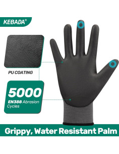 Guantes de Trabajo Kebada W1 Táctiles 12 Pares Medianos 2