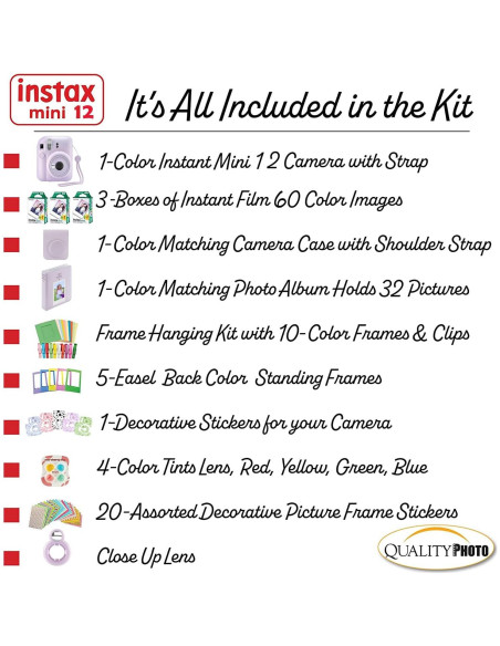 Cámara Instantánea Fujifilm Instax Mini 12 Púrpura + 60 Fotos