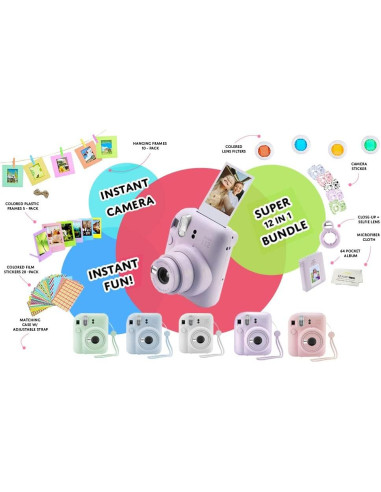 Cámara Instantánea Fujifilm Instax Mini 12 Púrpura + 60 Fotos
