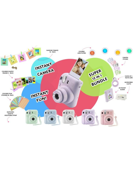 Cámara Instantánea Fujifilm Instax Mini 12 Púrpura + 60 Fotos