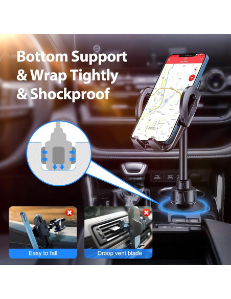 Soporte para Teléfono en Portavasos Volport, Ajustable 360