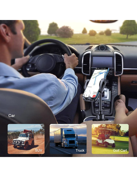 Soporte para Teléfono en Portavasos Volport, Ajustable 360