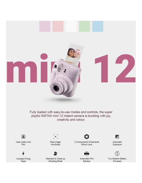 Cámara Instantánea Fujifilm Instax Mini 12 + Accesorios + 50 Hojas