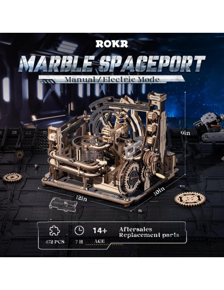 Rompecabezas 3D ROKR Spaceport de Mármol LGC01, 472 Piezas