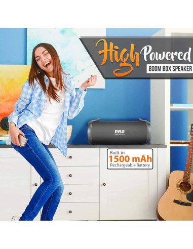 Altavoz Boombox Bluetooth Pyle PBMSPG3BK - 8.5W, Radio FM, USB
