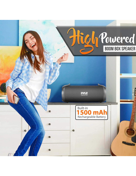 Altavoz Boombox Bluetooth Pyle PBMSPG3BK - 8.5W, Radio FM, USB