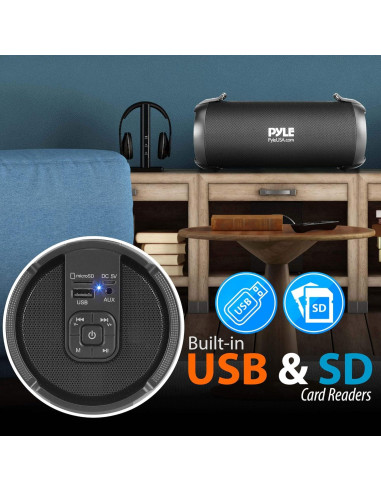 Altavoz Boombox Bluetooth Pyle PBMSPG3BK - 8.5W, Radio FM, USB