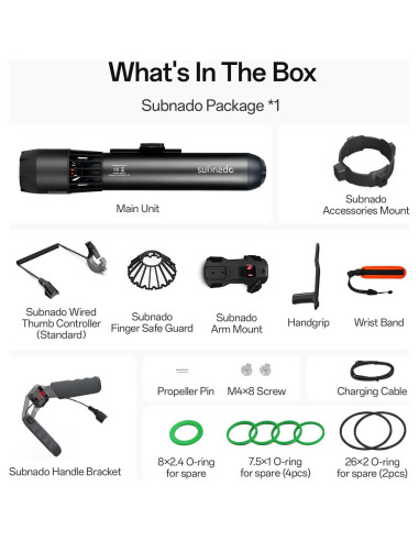 Scooter Submarino Waydoo Subnado Negro y Rojo 1.36 kg