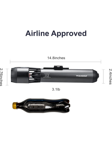 Scooter Submarino Waydoo Subnado Negro y Rojo 1.36 kg