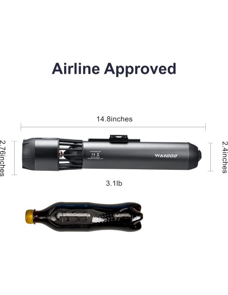 Scooter Submarino Waydoo Subnado Negro y Rojo 1.36 kg