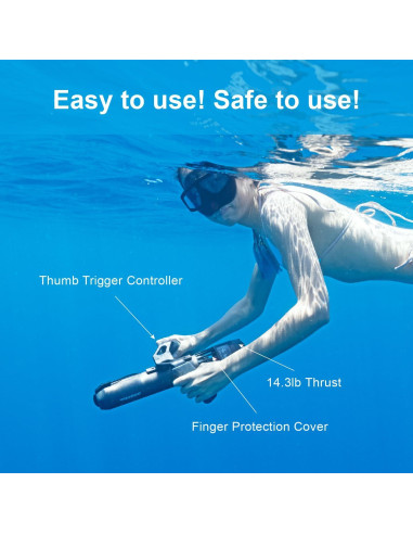 Scooter Submarino Waydoo Subnado Negro y Rojo 1.36 kg