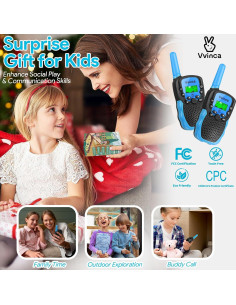 Walkie Talkies Vvinca Recargables 22CH 3km para Niños 3-12 Años 2