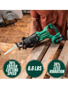 Sierra Recíproca Inalámbrica Metabo HPT 18V CR18DBQ4 Verde 2