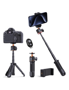 K&F Concept Trípode Mini Selfie Negro 2kg 34cm Ajustable