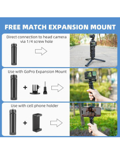 Trípode Mini HeiyRC para DJI Pocket 3 y GoPro - Aluminio 2