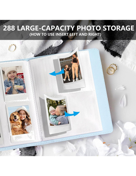 Álbum de Fotos CAIYOULE 288 Bolsillos Azul para Instax Mini