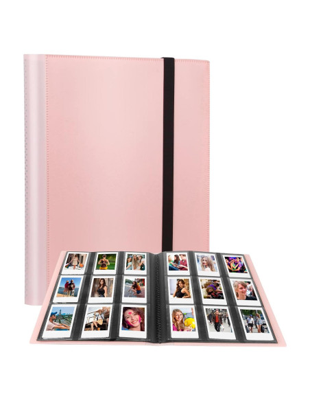Álbum de fotos Rekeen 432 bolsillos rosa para Instax Mini