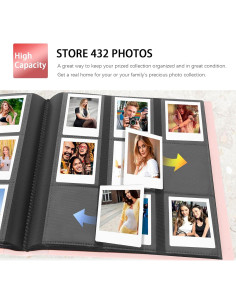 Álbum de fotos Rekeen 432 bolsillos rosa para Instax Mini 2