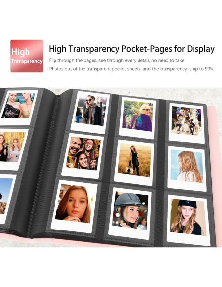 Álbum de fotos Rekeen 432 bolsillos rosa para Instax Mini