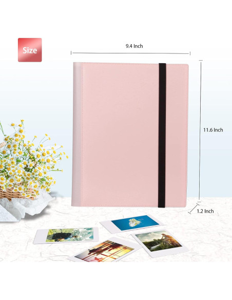 Álbum de fotos Rekeen 432 bolsillos rosa para Instax Mini