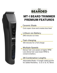 Recortadora de Barba Live Bearded MT-1 - Cerámica, 4h Uso 2