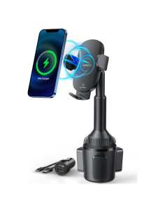 Soporte para teléfono en taza APPS2Car con cargador Qi 15W