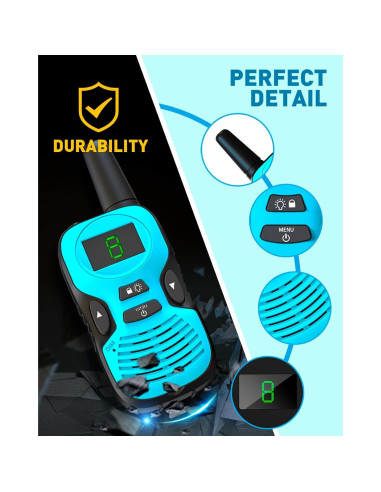 Walkie Talkies Hetyue para Niños - Alcance 4,83 km - 4 Pzs