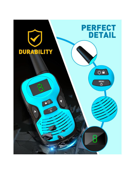 Walkie Talkies Hetyue para Niños - Alcance 4,83 km - 4 Pzs Walkie Talkies Hetyue para Niños - Alcance 4,83 km - 4 Pzs