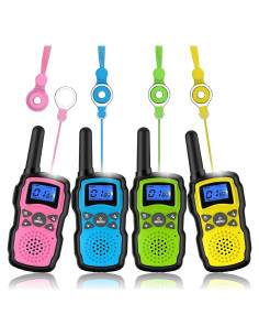 Walkie Talkies WisHouse para Niños y Adultos - 4 Piezas, Largo Alcance, Sin Batería