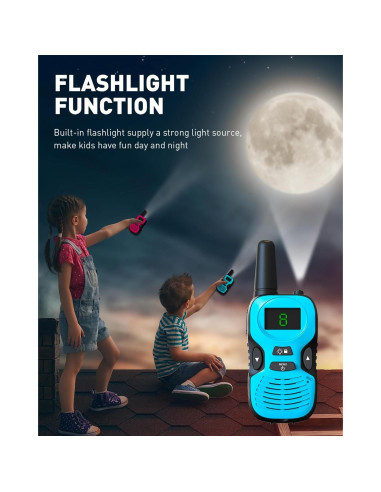 Walkie Talkies Hetyue para Niños - Alcance 4,83 km - 4 Pzs