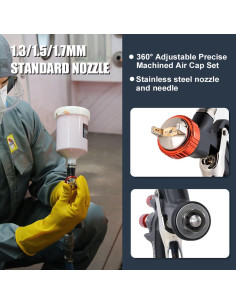 Pistola de Pulverización AEROPRO R500 LVLP 1.3/1.5/1.7mm 2