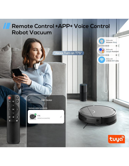 Aspiradora Robot MAMNV T7S 2 en 1 con Control Remoto 2000Pa