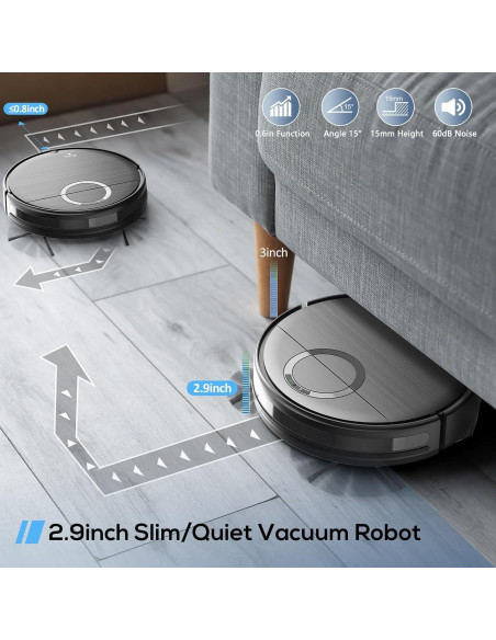 Aspiradora Robot MAMNV T7S 2 en 1 con Control Remoto 2000Pa