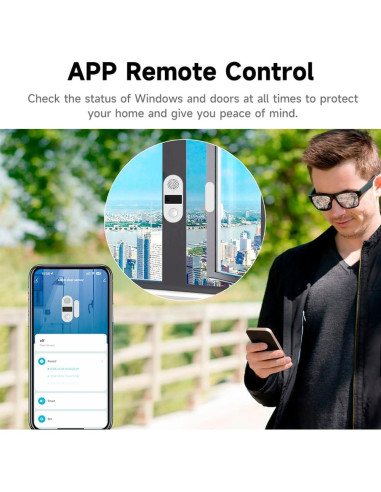Sensor de Alarma de Puerta Tuya 130dB Wifi Control App