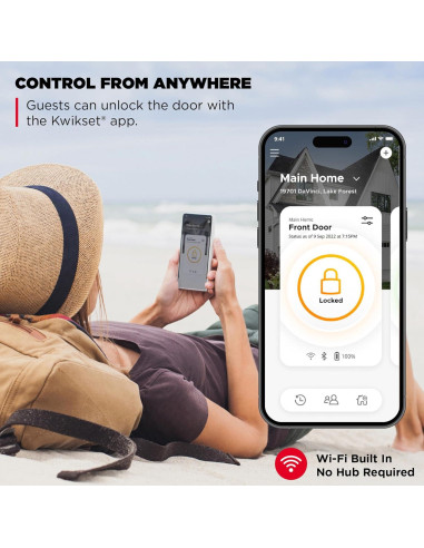 Cerradura Inteligente Kwikset Halo Touch Wi-Fi con Huella