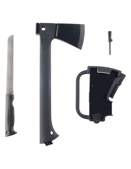 Hacha de Camping Wakeman con Sierra y Encendedor - Negro