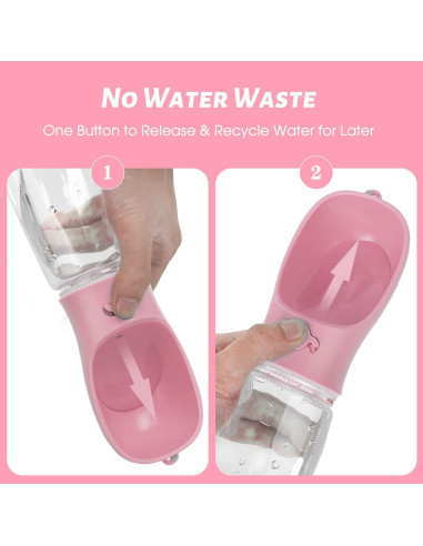 Botella de Agua para Perros Kalimdor 0.56L Rosa a Prueba de Fugas