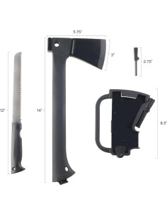 Hacha de Camping Wakeman con Sierra y Encendedor - Negro 2