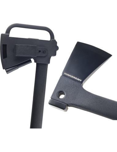 Hacha de Camping Wakeman con Sierra y Encendedor - Negro