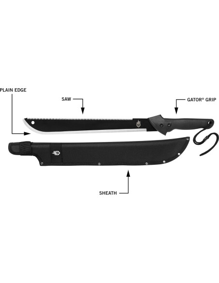 Machete Gerber Gator 63,5 cm con hoja de sierra y funda